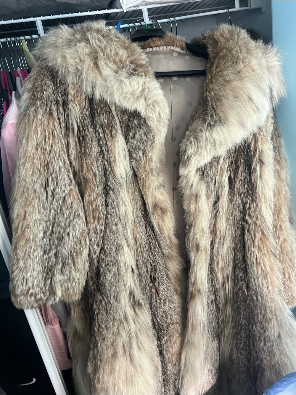 Luxurious Faux Fur Long Coat - Neutral Brown